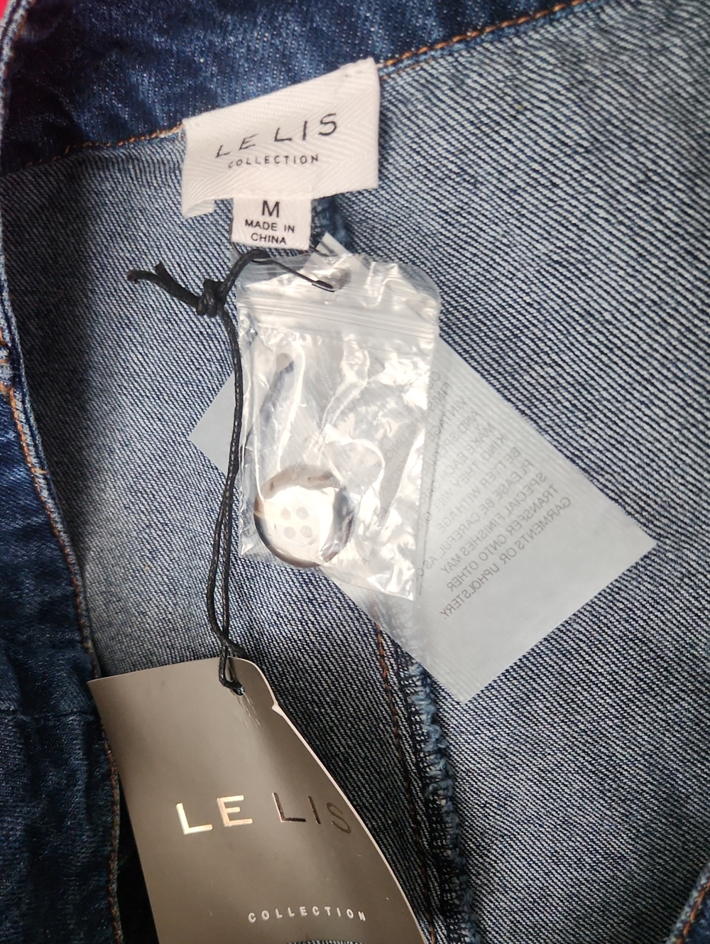 Le Lis Denim Two-Piece Set - Blue Button Front Top & Shorts - Picture 9 of 12